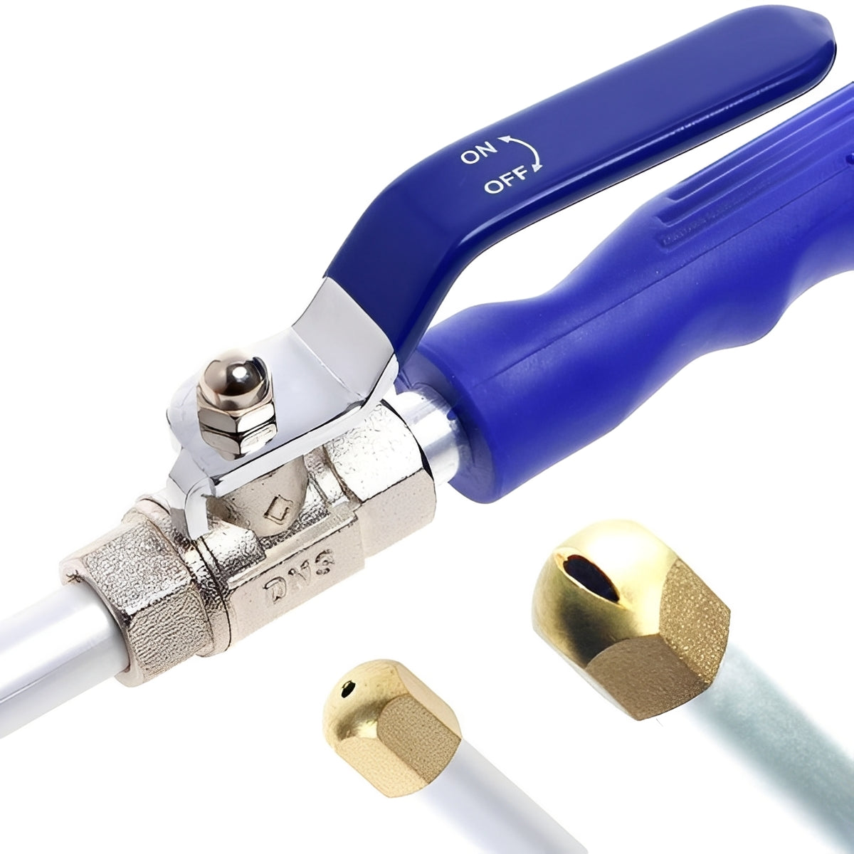 High-pressure cleaner for effortless cleaning, 8m reach, brass connection