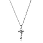 Necklace with Celtic Cross Pendant, Double-Sided Engraved Medal