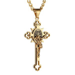 Necklace with Celtic Cross Pendant, Double-Sided Engraved Medal