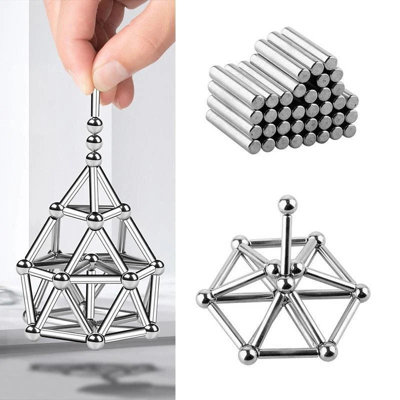 Magnetisches Konstruktionsspielzeug mit flexiblen Verbindungsstäben