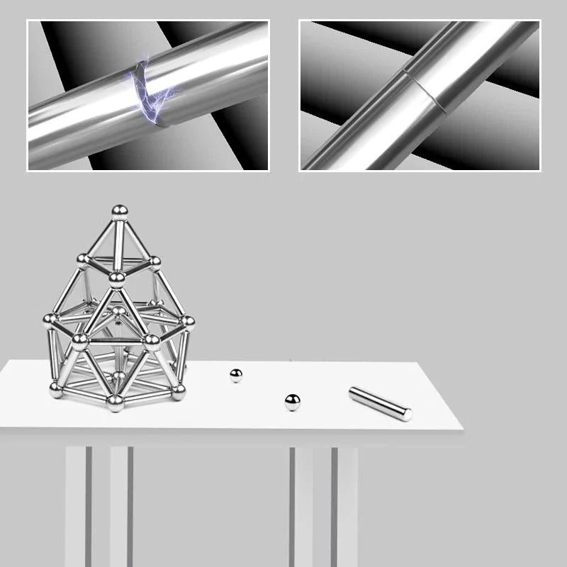 Magnetisches Konstruktionsspielzeug mit flexiblen Verbindungsstäben