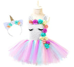 Girls' Tulle Dress with Matching Headband for Special Occasions