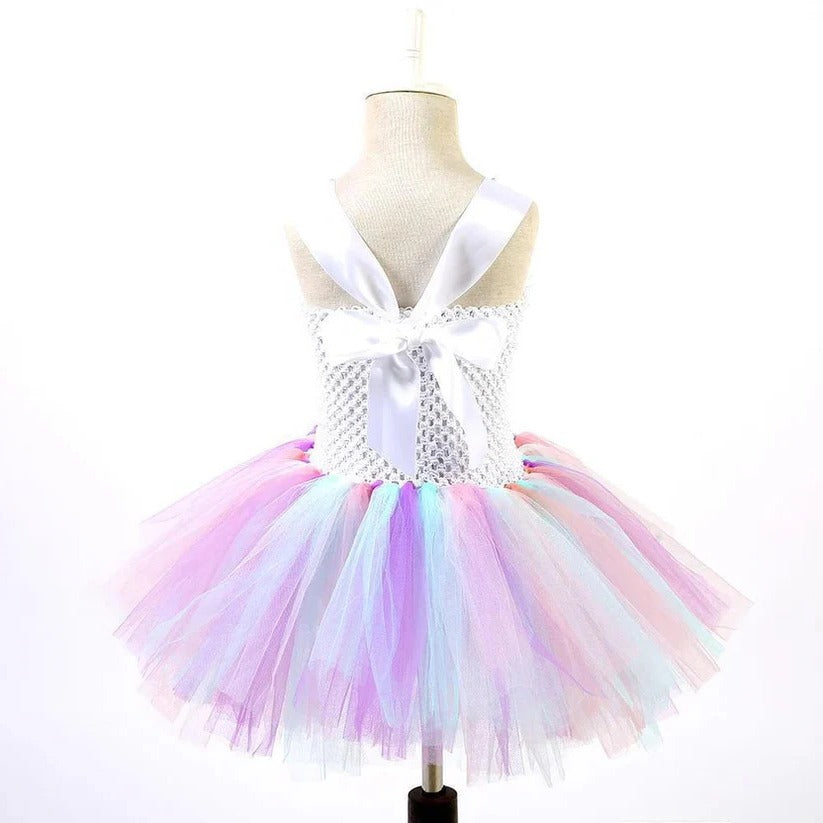 Girls' Tulle Dress with Matching Headband for Special Occasions