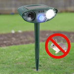 Solar-powered animal repellent device with motion sensor for the garden