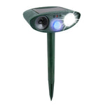 Solar-powered animal repellent device with motion sensor for the garden