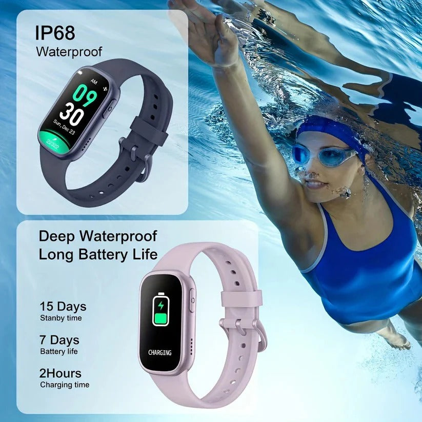 Waterproof Fitness Smartwatch with Magnetic Charging for Active Users