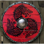 Round Wooden Shield in Medieval Style with Unique Design