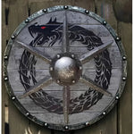 Round Wooden Shield in Medieval Style with Unique Design