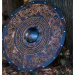 Round Wooden Shield in Medieval Style with Unique Design