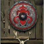 Round Wooden Shield in Medieval Style with Unique Design