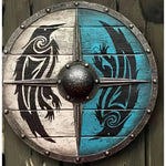 Round Wooden Shield in Medieval Style with Unique Design