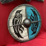 Round Wooden Shield in Medieval Style with Unique Design