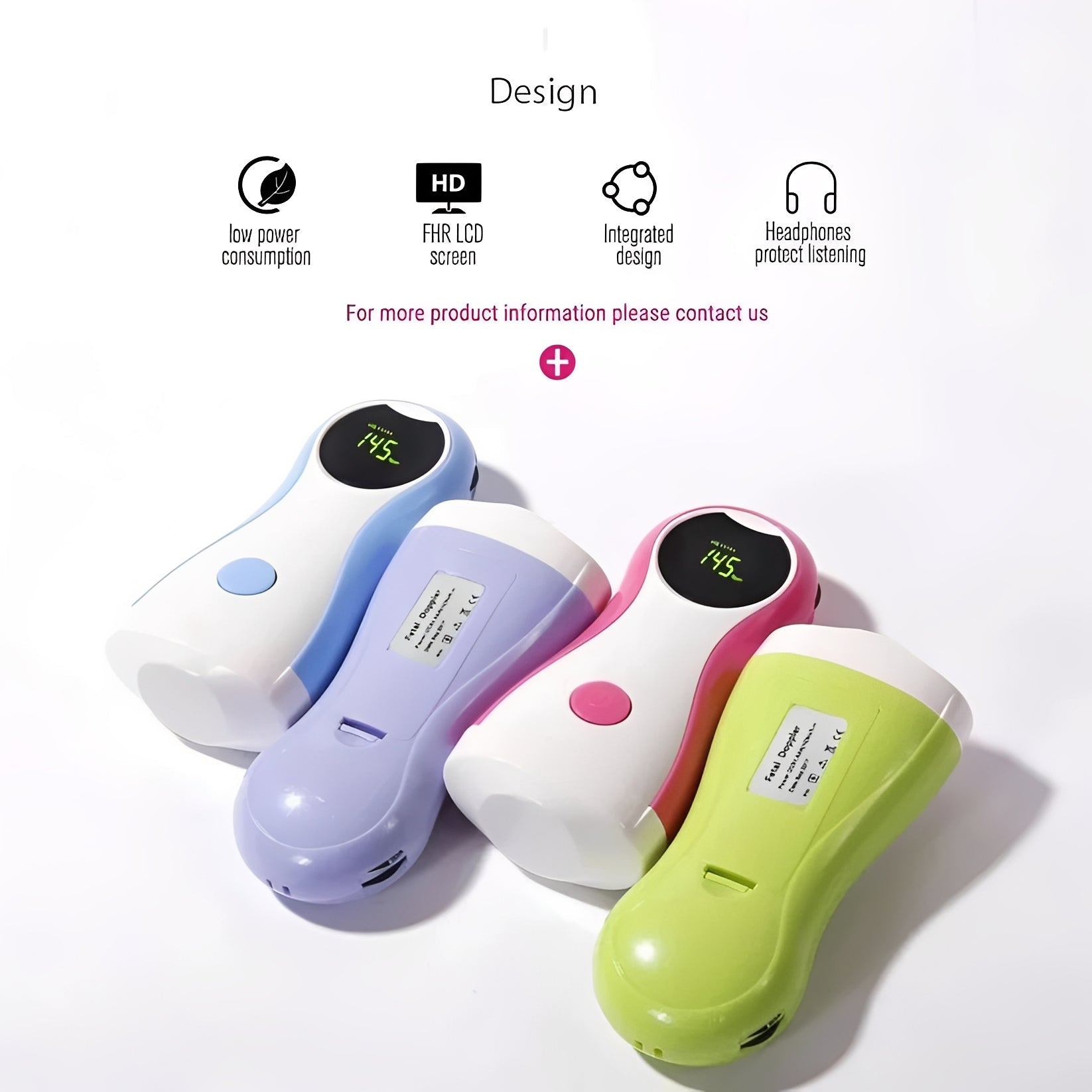 Tragbarer Fetal-Doppler mit LCD-Anzeige und Kopfhöreranschluss