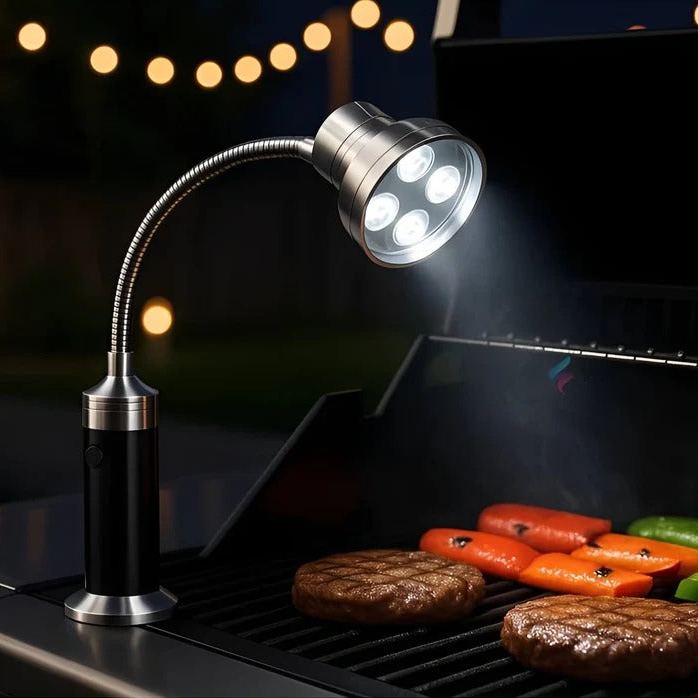 Magnetischer Grillstrahler mit LED für nächtliches Grillen