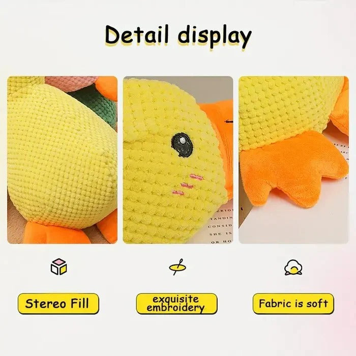 Playful Duck Squeaky Dog Toy with Reinforced Seams