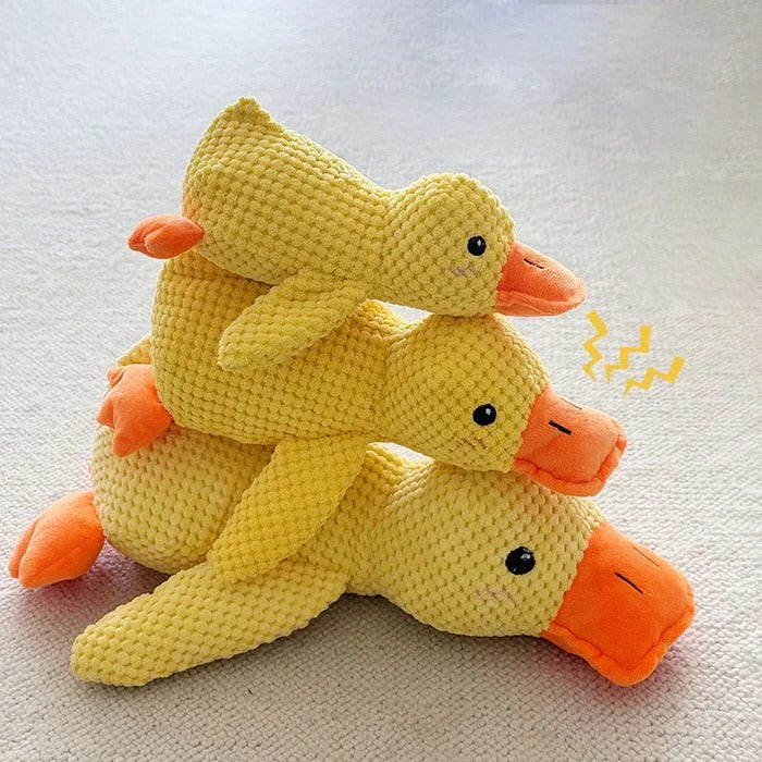 Playful Duck Squeaky Dog Toy with Reinforced Seams