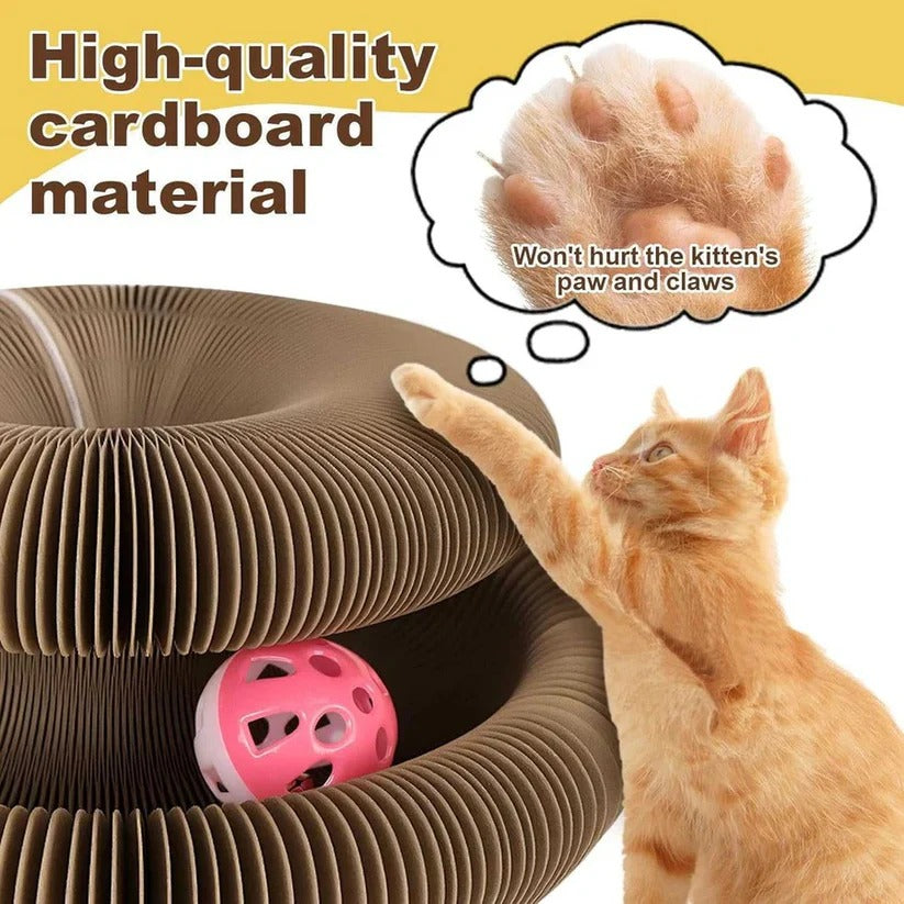 Umweltfreundliche Katzenkratzmatte mit integriertem Ballspiel, 2er Set