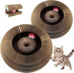 Umweltfreundliche Katzenkratzmatte mit integriertem Ballspiel, 2er Set