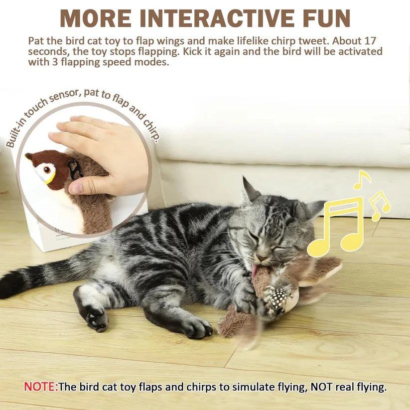 Automatisches Vogelspielzeug für Katzen mit Befestigungsclip