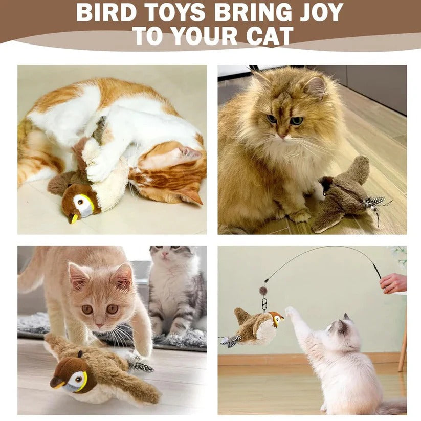 Automatisches Vogelspielzeug für Katzen mit Befestigungsclip