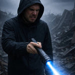 Rechargeable flashlight with adjustable focus and laser