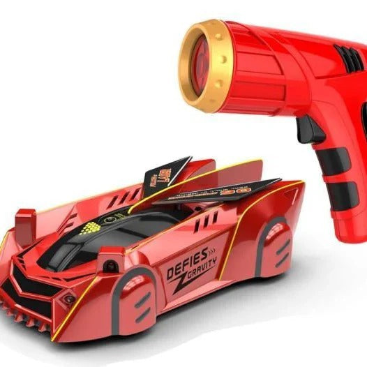 Battery-Operated Wall-Climbing Car with Remote Control and LED Lights