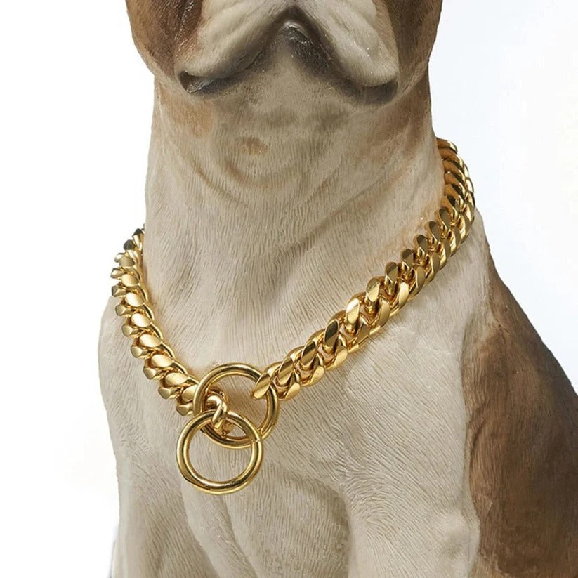 Robuster Hundehalsband aus Edelstahl mit Verstellkette