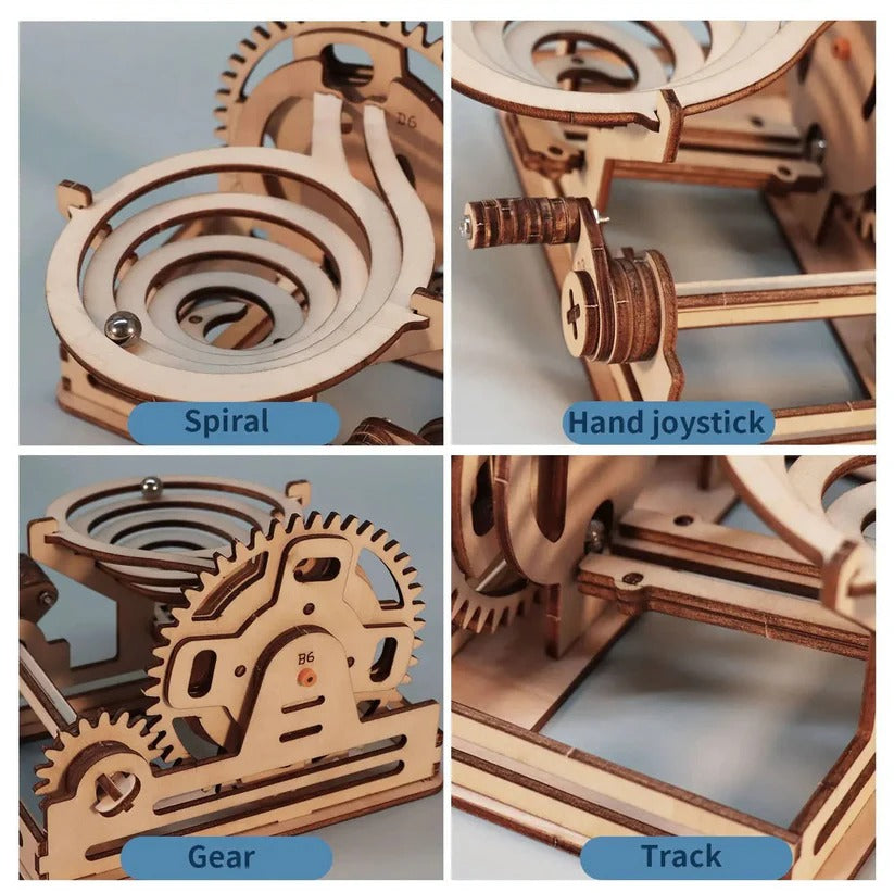 Wooden Mechanical Marble Run Building Kit for Adults – Creative Fun
