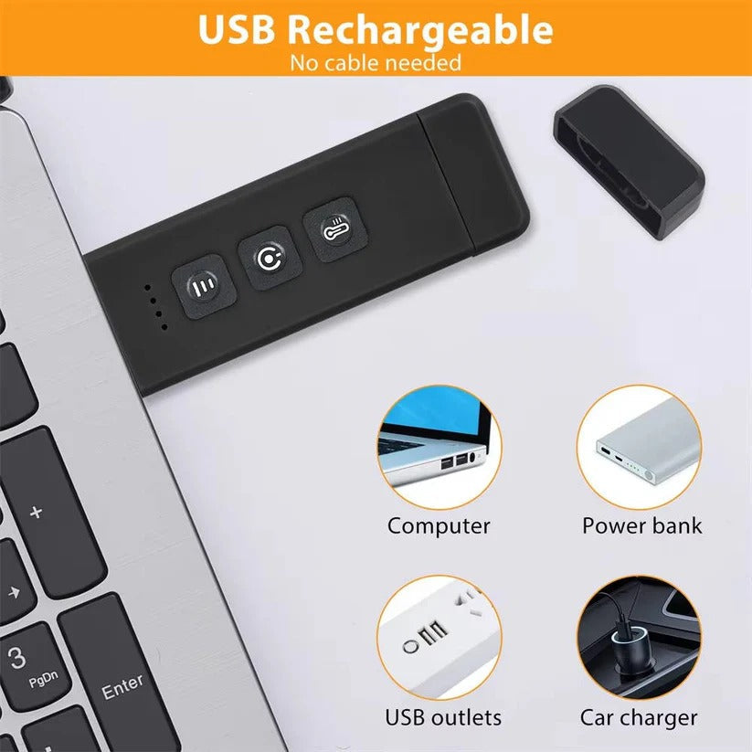 Kompakte USB-Akku-LED-Lampe mit Clip und Timer-Funktion