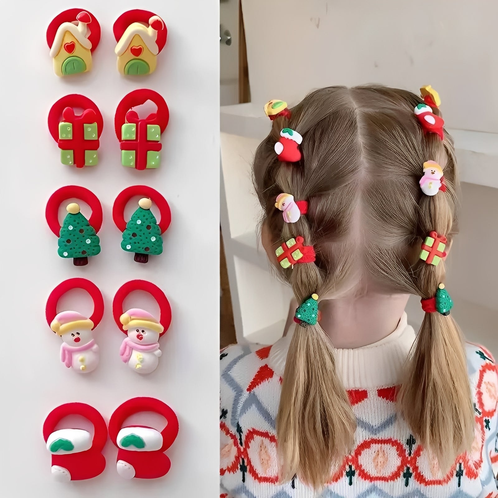 Festliche Haargummis für Kinder im 10er Set