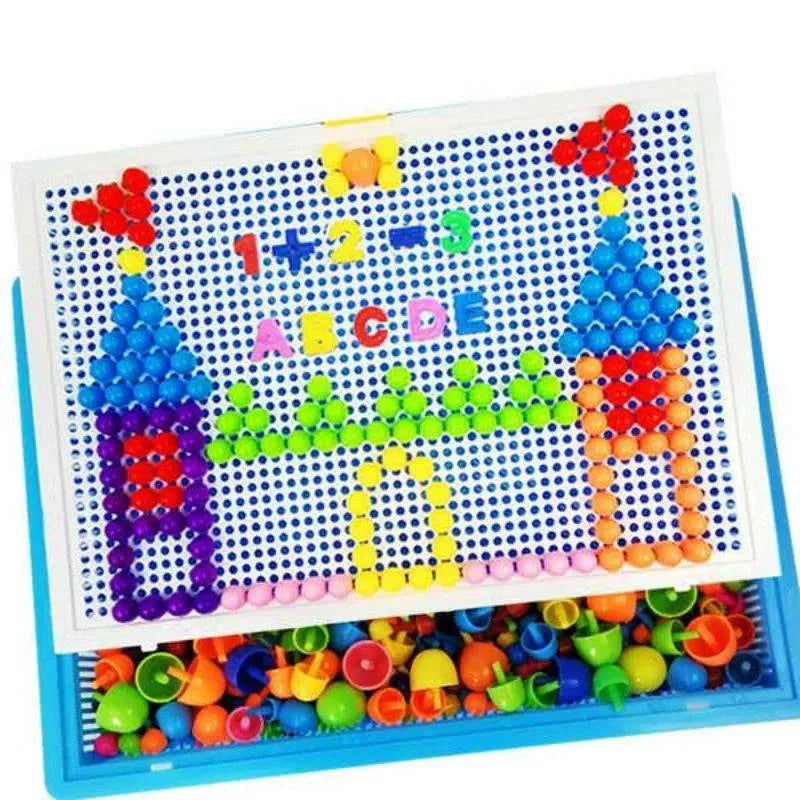 Bunte Steckspiel-Mosaikbox für Kinder – 296 Teile