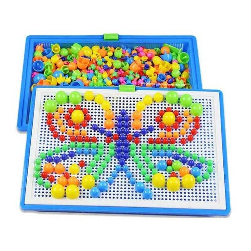 Bunte Steckmosaik-Puzzlebox für Kinder, 296 Teile