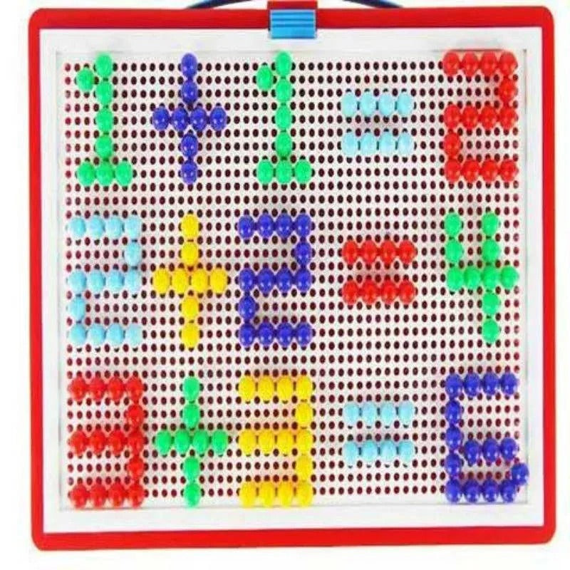 Bunte Steckmosaik-Puzzlebox für Kinder, 296 Teile