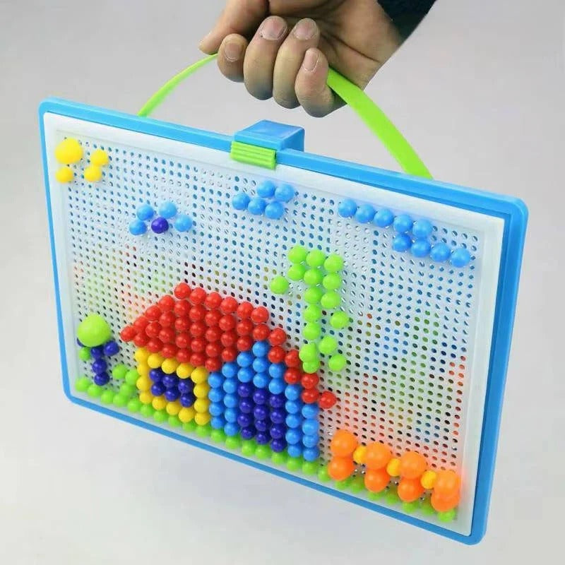 Bunte Steckmosaik-Puzzlebox für Kinder, 296 Teile