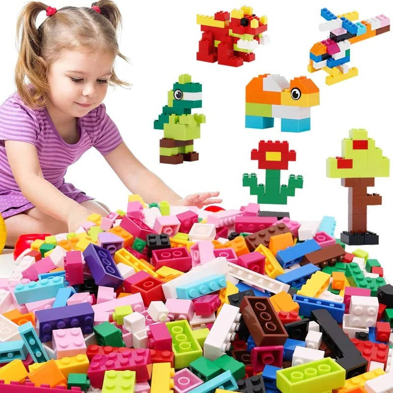 Creative Building Block Set for Children with 1000 Pieces and Storage Box