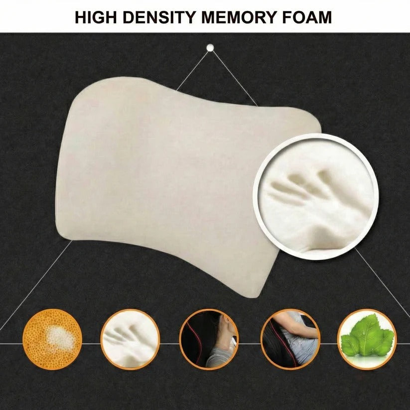 Ergonomic Memory Foam Lumbar and Neck Support Cushion for Cars