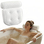 Ergonomic Bath Pillow with Suction Cup for Neck and Back Pain Relief