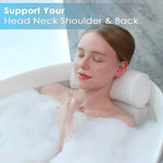 Ergonomic Bath Pillow with Suction Cup for Neck and Back Pain Relief
