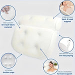 Ergonomic Bath Pillow with Suction Cup for Neck and Back Pain Relief