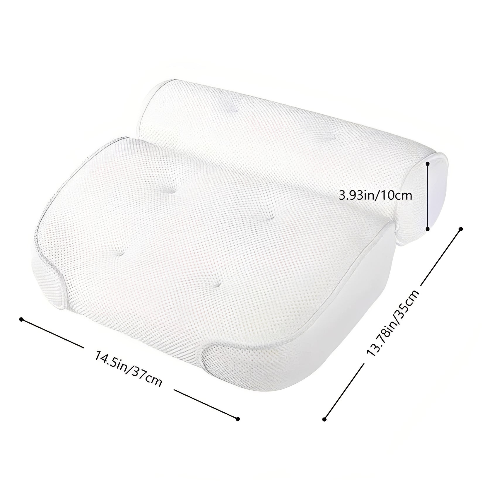 Ergonomic Bath Pillow with Suction Cup for Neck and Back Pain Relief