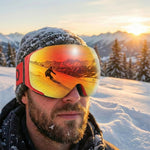 Skibrille mit Magnetwechsel-Objektiv, Anti-Fog und UV400 Schutz