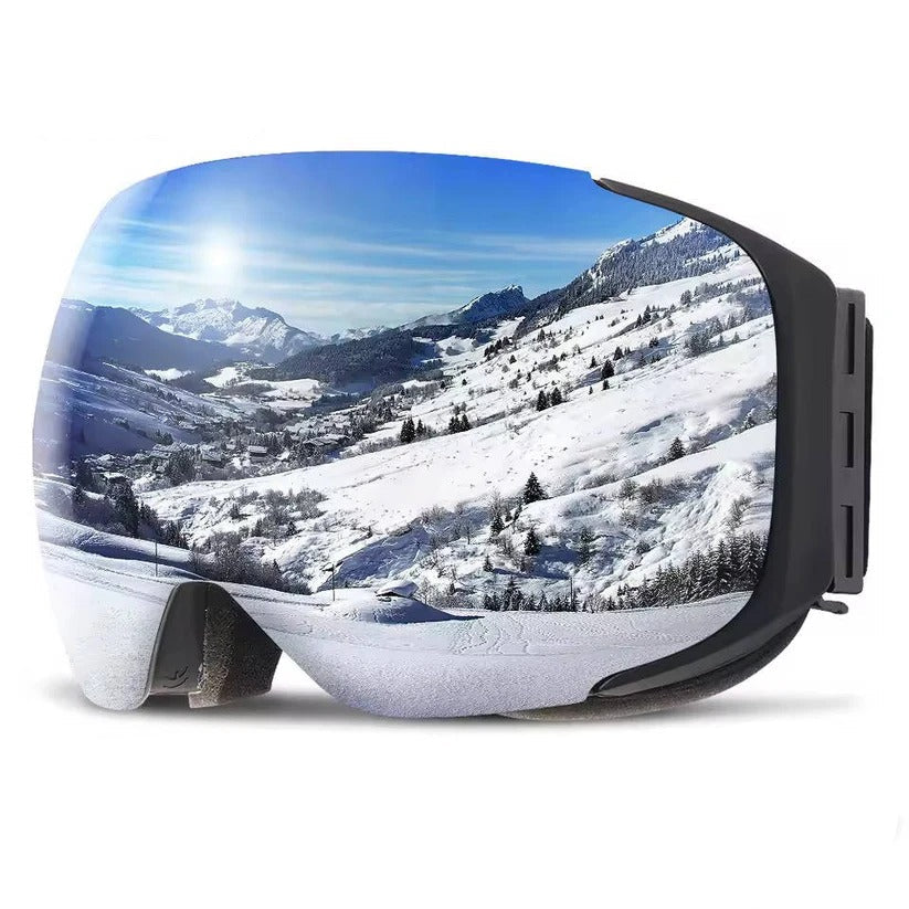 Skibrille mit Magnetwechsel-Objektiv, Anti-Fog und UV400 Schutz