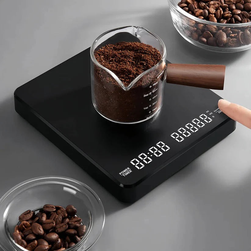 Präzise Kaffeewaage mit Timer und Tropfmatte, 3 kg Kapazität