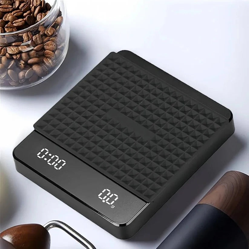 Precise coffee scale with timer and drip mat, 3kg capacity