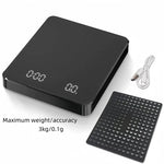 Precise coffee scale with timer and drip mat, 3kg capacity