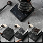 Precise coffee scale with timer and drip mat, 3kg capacity