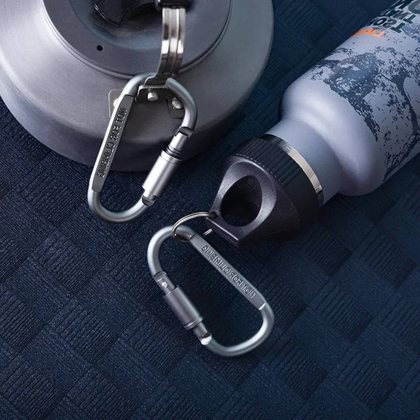 Leichte Aluminium-Karabiner mit Schraubsicherung, 6er Set