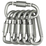 Leichte Aluminium-Karabiner mit Schraubsicherung, 6er Set