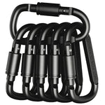 Leichte Aluminium-Karabiner mit Schraubsicherung, 6er Set