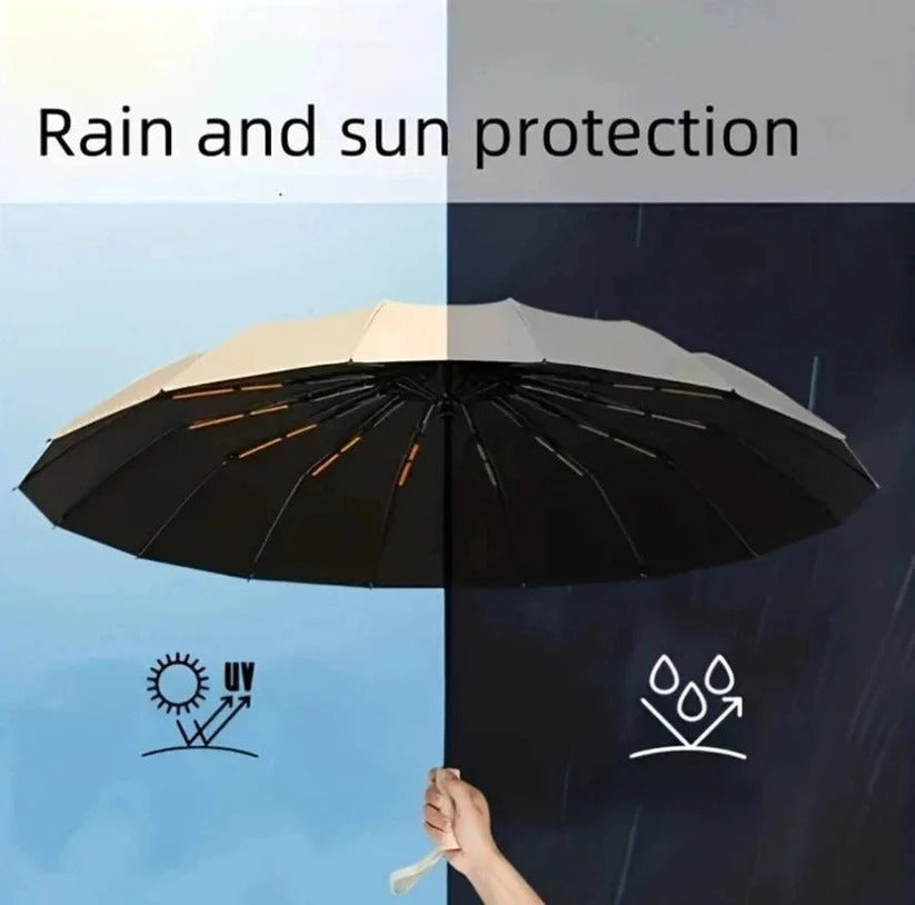 Compact umbrella with large handle, 97 cm diameter